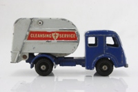 Matchbox 15c; Dennis Tippax Refuse Lorry; Blue, Light Grey Container, 10x24 BPW, No Vent Hole In Container