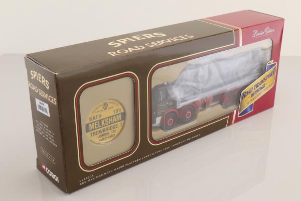 Corgi CC11504; AEC MkV Truck; 8 Wheel Rigid Flatbed, Spiers of Melksham, Tyres Load