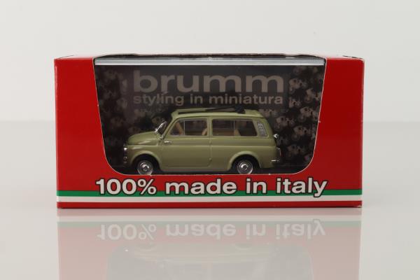 Brumm R424-04; Fiat 500 Giardiniera; Green Oasis, Open Roof 1960
